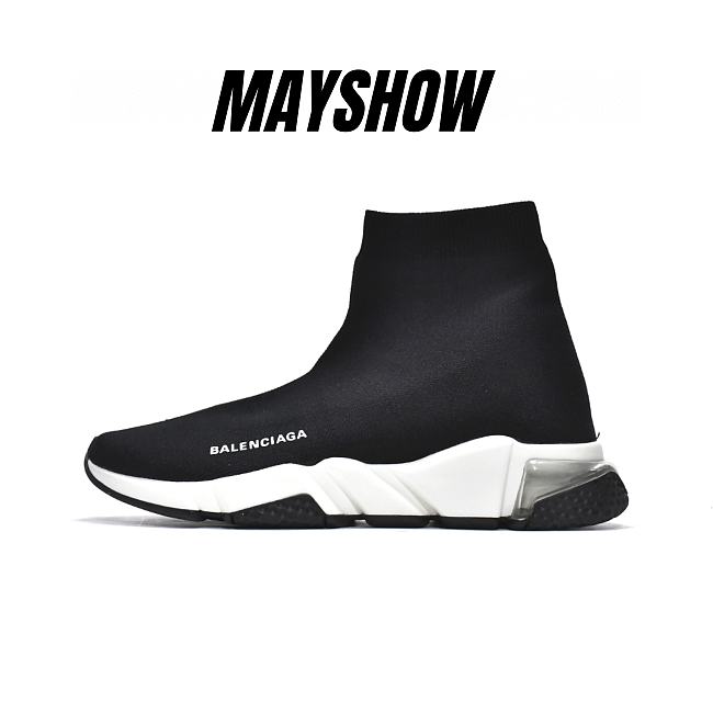 Balenciaga Speed Trainer Clear Sole Black - 607543W05GG1010 - 1