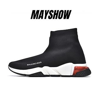 Balenciaga Speed Trainer Clearsole Black Red - 517319W07U01003