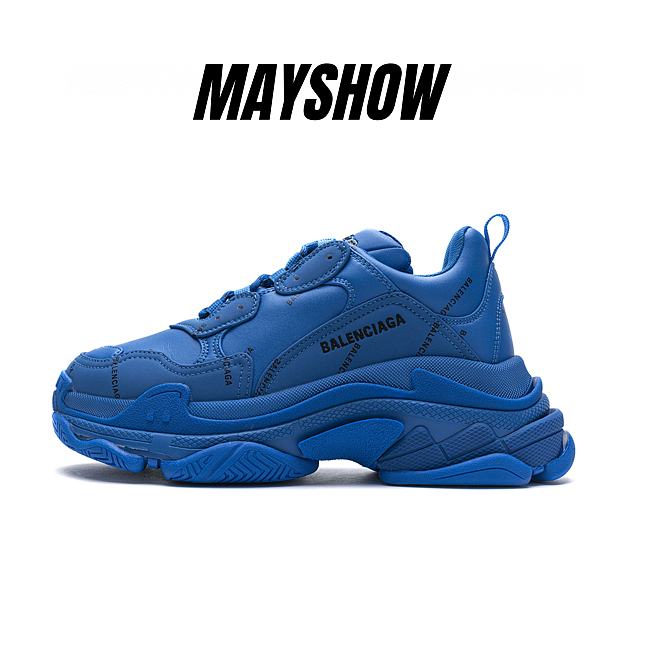 Balenciaga Triple S Allover Logo Blue - 536737 W06E2 0848 - 1