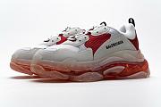 Balenciaga Triple S Clear Sole White Red -  544351 W09OH 6506 - 5