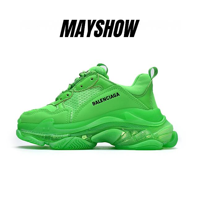 Balenciaga Triple S Neon Green Clear Sole -  541624 W09OL 3801 - 1