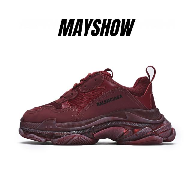 Balenciaga Triple S Burgundy Red Clear Sole -  541624 W0901 6016 - 1