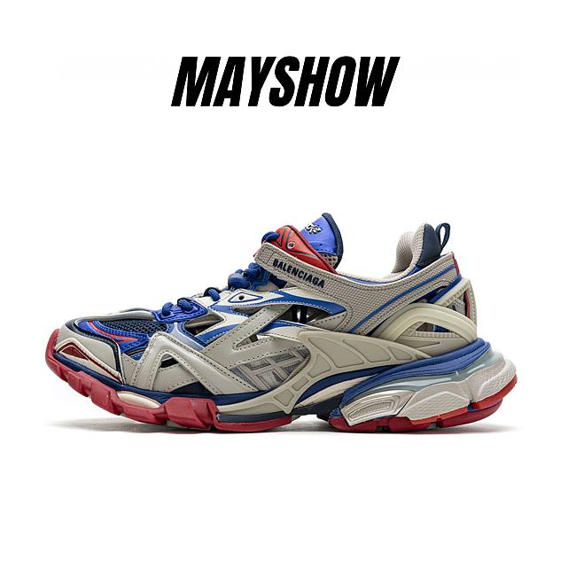 Balenciaga Track.2 Beige Blue Red - 568615 W2GN2 8570 - 1