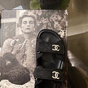 Chanel Black Quilted Canvas Dad Sandals - 5