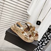 Chanel Golden Quilted Leather Dad Sandals - 2