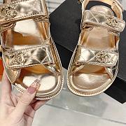 Chanel Golden Quilted Leather Dad Sandals - 3