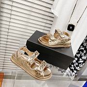 Chanel Golden Quilted Leather Dad Sandals - 4