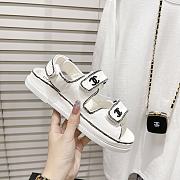 Chanel Graffiti White Leather Dad Sandals - 2