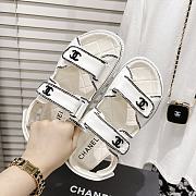 Chanel Graffiti White Leather Dad Sandals - 3