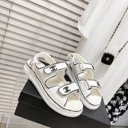 Chanel Graffiti White Leather Dad Sandals - 4