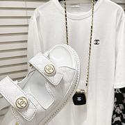 Chanel White Quilted Lambskin Dad Sandals - 2