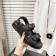 Chanel Black Quilted Lambskin Dad Sandals - 3