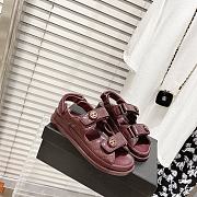 Chanel Burgundy Quilted Lambskin Dad Sandals - 2