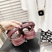 Chanel Burgundy Quilted Lambskin Dad Sandals - 3