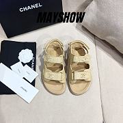 Chanel Beige Tweed Dad Sandals - 1