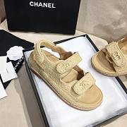 Chanel Beige Tweed Dad Sandals - 4