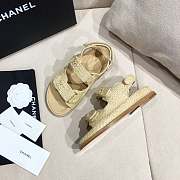 Chanel Beige Tweed Dad Sandals - 5