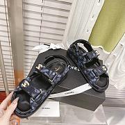 Chanel Blue Denim Graffiti Dad Sandals - 3