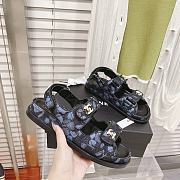 Chanel Blue Denim Graffiti Dad Sandals - 5