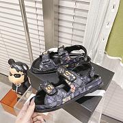 Chanel Black Denim Graffiti Dad Sandals - 3