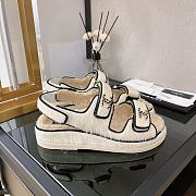 Chanel White Shearling Dad Sandals - 2