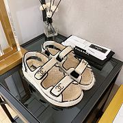 Chanel White Shearling Dad Sandals - 5