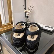 Chanel Black Shearling Dad Sandals - 2