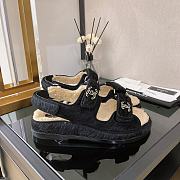 Chanel Black Shearling Dad Sandals - 3