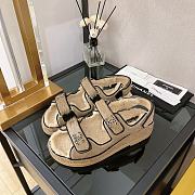 Chanel Beige Shearling Dad Sandals - 3