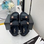 Chanel Black Quilted Denim Dad Sneakers - 3