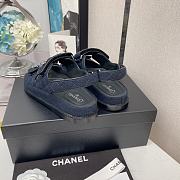 Chanel Navy Quilted Denim Dad Sneakers - 3