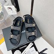 Chanel Grey Quilted Denim Dad Sneakers - 2