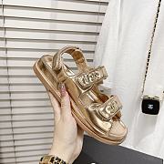 Chanel Patent Gold Leather Dad Sandals - 3