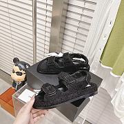 Chanel Black Fur Dad Sandals - 3