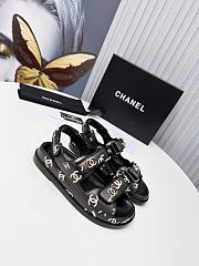 Chanel Black Logo Printed Dad Sandals - 4