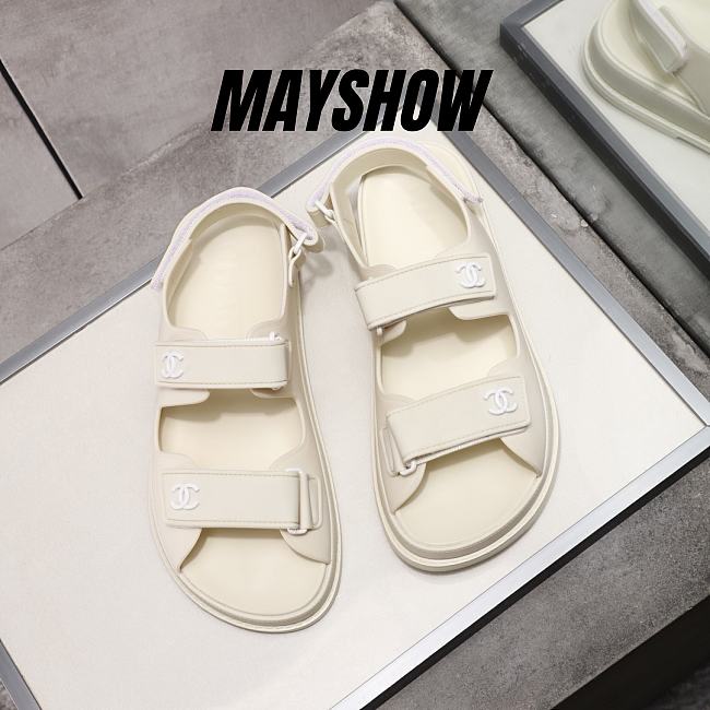 Chanel Cream Rubber Dad Sandals  - 1