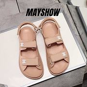 Chanel Rose Gold Rubber Dad Sandals  - 1