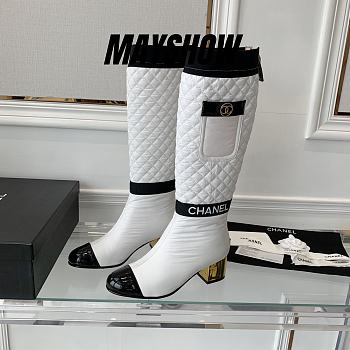 	 Chanel White 2 in 1 Winter Boots