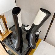 Chanel Black White Calfskin High Boots - 3