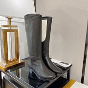 Chanel Black White Calfskin High Boots - 5