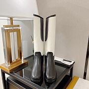 Chanel White Black Calfskin High Boots - 2