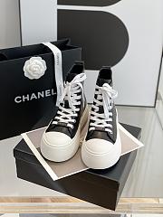 Chanel Heart Black Leather Sneakers  - 4