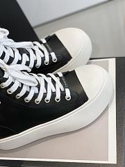 Chanel Heart Black Leather Sneakers  - 5