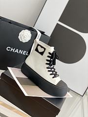 Chanel Heart WhiteLeather Sneakers - 4