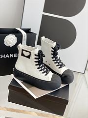 Chanel Heart WhiteLeather Sneakers - 5