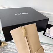 Chanel Beige Calfskin with Chain Ankle Boots - 2