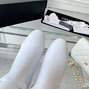 Chanel White Calfskin with Chain Ankle Boots - 4