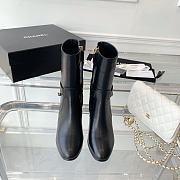 Chanel Black Calfskin with Chain Ankle Boots - 2