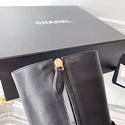 Chanel Black Calfskin with Chain Ankle Boots - 5