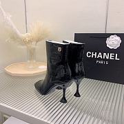 Chanel Black Crocodile Block Ankle Boots - 5